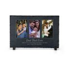 Personalised best dad ever photo frames with three images.