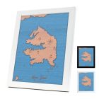 Kawau Island Framed Wooden Map - 2 Layers - Small Frame Size