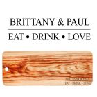 Personalised gifts eat drink love grazer platter boards in hardwood