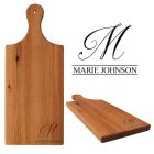 Personalised Reclaimed Rimu Wood Serving Board Paddle With Initial & Name