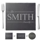Personalised slate placemats for the family