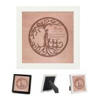 Mother and children engraved tree and world themed wood frames