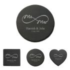 Personalised slate coasters with eternity design