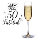 Personalised Champagne flutes with fabulous birthday design for women in New Zealand.