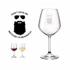 funny beard wine glass