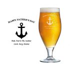 First Father's Day beer glass personalised
