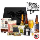 Craft beer gift boxes with personalised fishing themed stemmed beer glass.