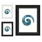 Framed wall art with genuine New Zealand Paua shell love heart and silver fern design