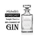 Gin decanter with fun forecast design.