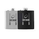 Hip flask with personalised rugby post design