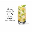 Personalised Gin and Tonic cocktail glass