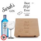 Personalised anniversary gin gift box for your wife