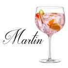 Crystal gin glass with elegant style name engraved