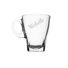 Personalised glass tea cup for women