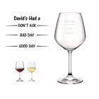 Personalised good day, bad day wine glass