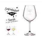 Personalised graduation gift wine glass