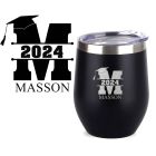 Personalised graduation gift thermal cups with initial, name and graduation year laser engraved.
