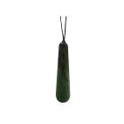 Jade Greenstone necklace with drop pendant and black cord