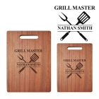 Grill master personalised wood chopping board.