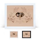 Love heart symbol hands personalised wood photo frames
