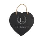 Personalised heart shaped hanging sign for the family