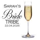 Personalised Bride Tribe Champagne glasses for Hen parties in New Zealand