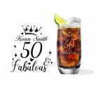 Luxury highball crystal glass with a personalised birthday design for fabulous women in New Zealand.