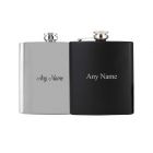 Personalised hip flasks with names engraved