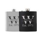 Hip flask with initial and name engraved