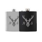 Personalised stag design hip flask