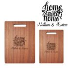 Personalised home sweet home wood chopping boards