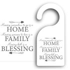 Door hangers with home, family and blesing design.