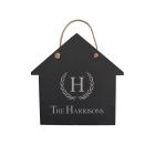 Personalised house shaped slate sign for the family
