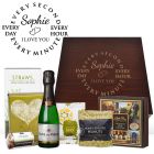 Personalised gourmet treat gift boxes with I love you every minute design