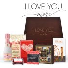 Luxury gourmet treat gift boxes with I love you more design.