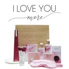 Luxury hamper gift boxes for women with an I love you more engraved design.