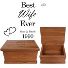 Best wife ever personalised Rimu wood keepsake boxes