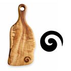 Koru engraved handing wood food paddle chopping boards