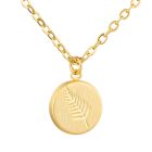 Little Taonga Round Fern Necklace gold platted