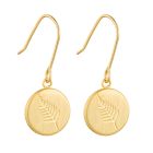 Little Taonga Round Fern Pendant Earrings in Gold