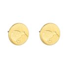 Round Kiwi Stud earrings in gold from Little Taonga