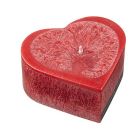 Red love heart beeswax candle