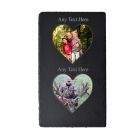 Personalised slate photo frame with two heart shaped photos
