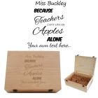 Personalised gift box for your teacher made from natural pine wood