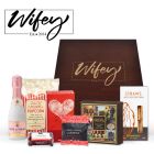 Personalised luxury gourmet gift boxes with wifey design and year established.