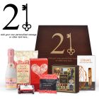Luxury 21st birthday gift for women gourmet treats wood box.