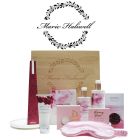 Personalised hardwood gift boxes filled with pink themed relaxation and pampering products from around New Zealand.