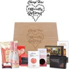 Personalised retirement gift for women luxury gourmet food and champagne gift box.