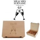 Luxury hardwood keepsake boxes personalised for wedding gifts.