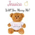 Marriage proposal teddy bear with personalised will you marry me t-shirt